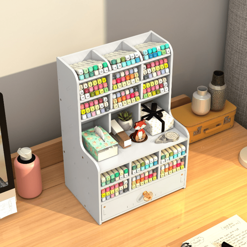 Desktop Pen Holder Storage Box DIY Functional Classification Pen Holder