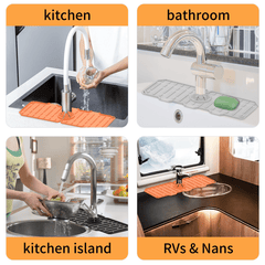 Silicone Dish Drying Mat for Sink Sponge Drain Rack Faucet Splash Catcher