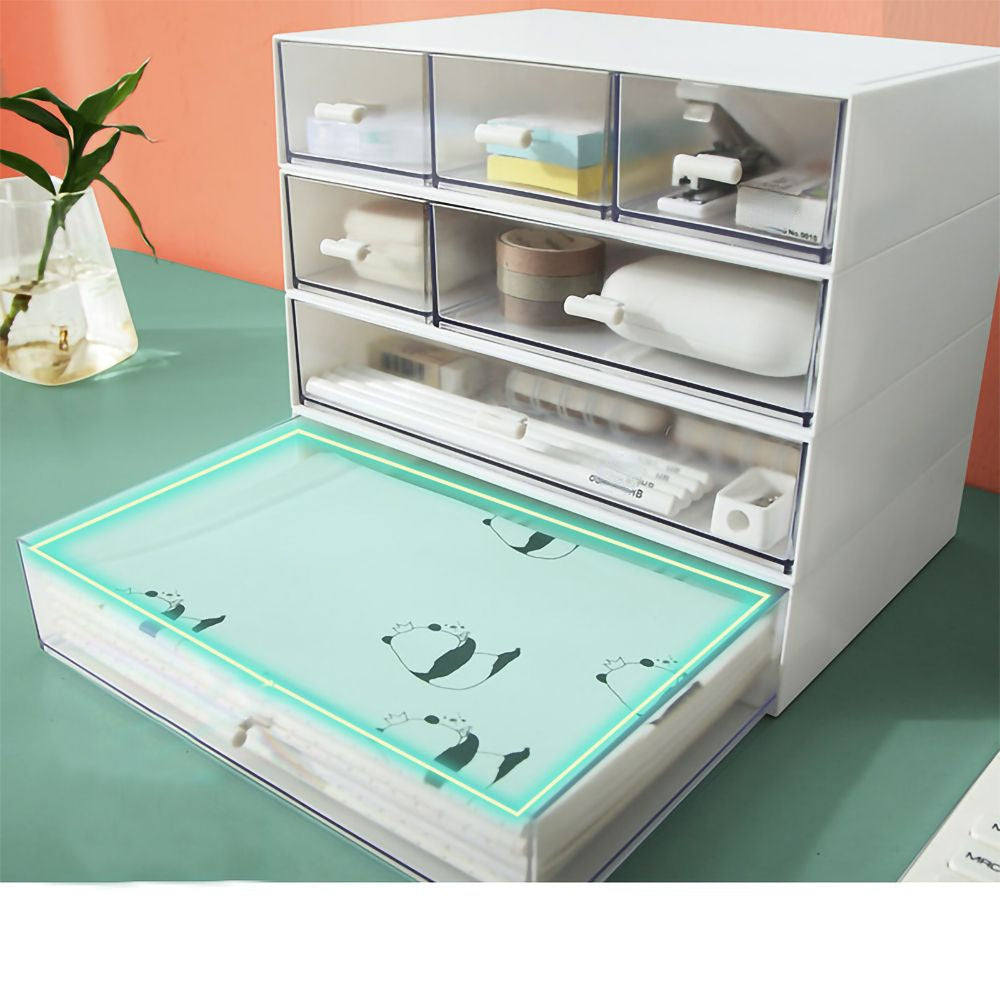 Stationery Storage Box Student Layers Drawer Pen Cabinet Organizer