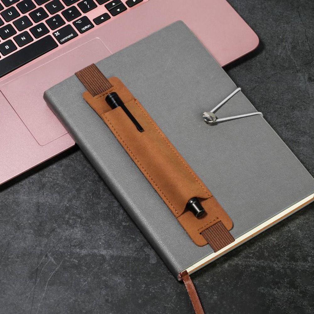 3pcs PU Leather Pen Cover Book Notebook Vintage Rubber Band