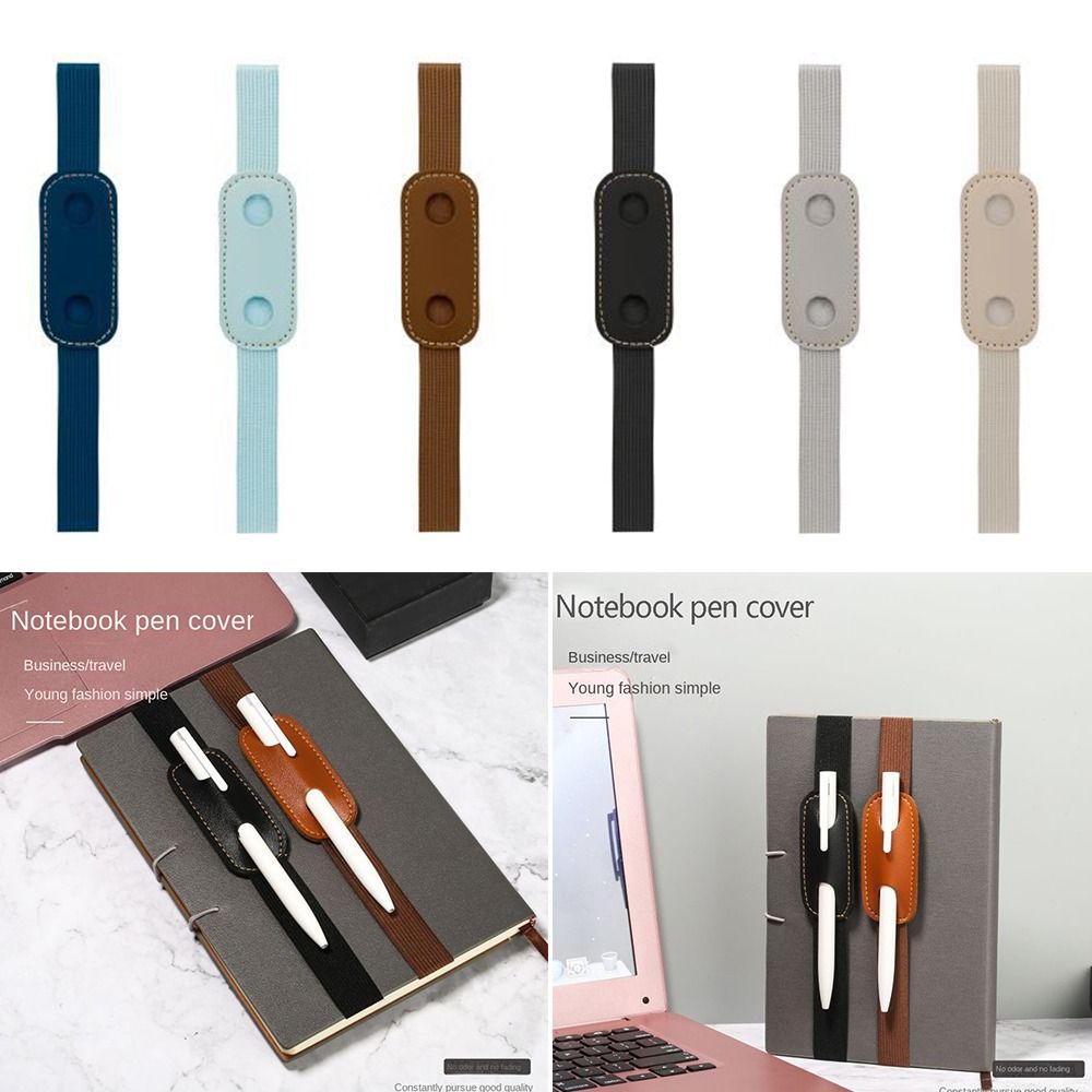 3pcs PU Leather Pen Cover Book Notebook Vintage Rubber Band