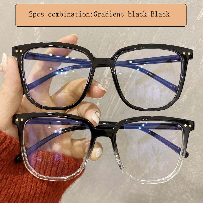 2pcs Girl's Irregular Anti Blue Light Glasses Vintage Computer Eyeglasses