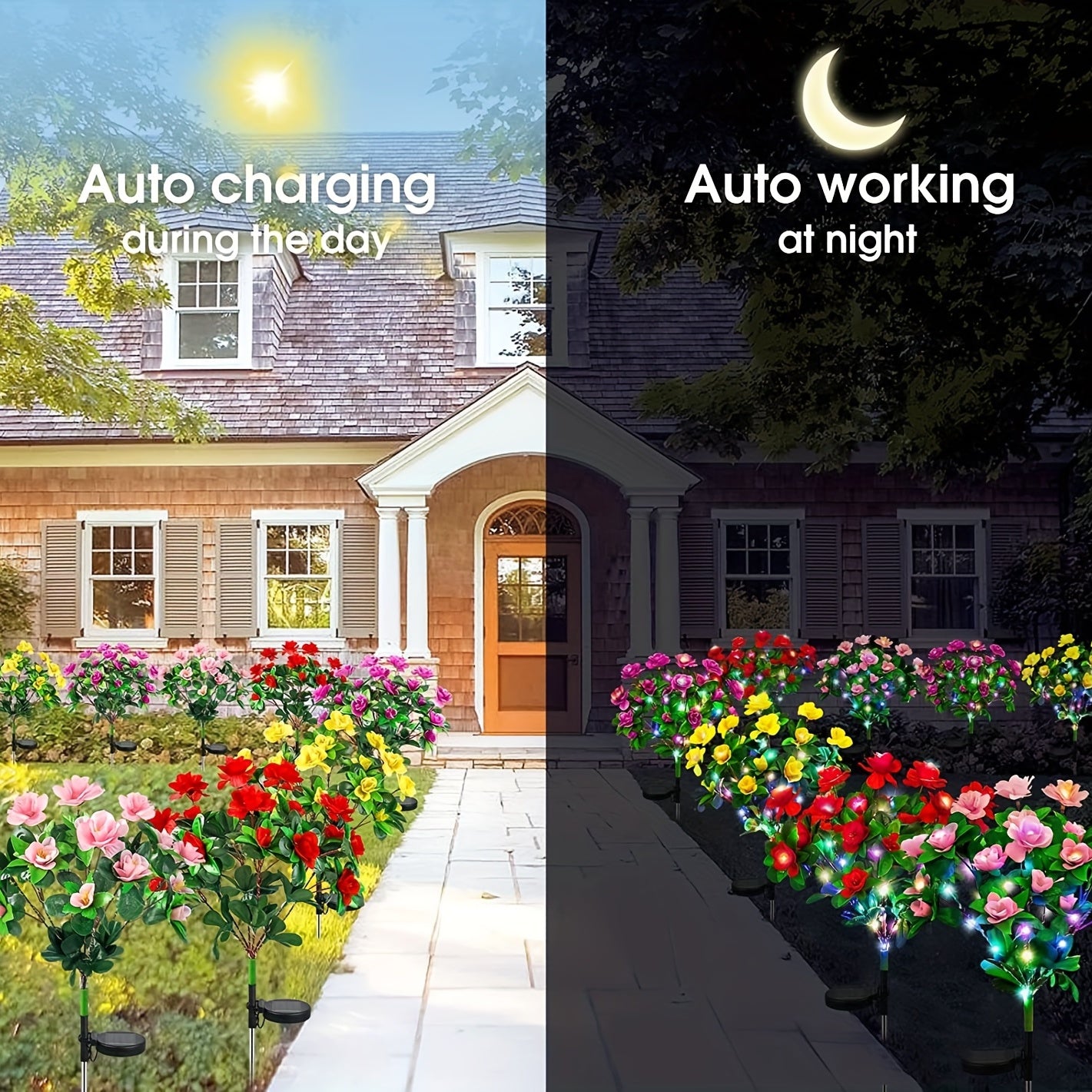 Solar Garden Lights with 42 LED Warm Light for Outdoor Decor