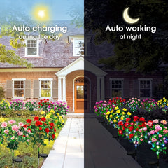 Solar Garden Lights with 42 LED Warm Light for Outdoor Decor