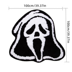 Halloween Skull Head Carpet Fluffy Plush Bedroom Mat