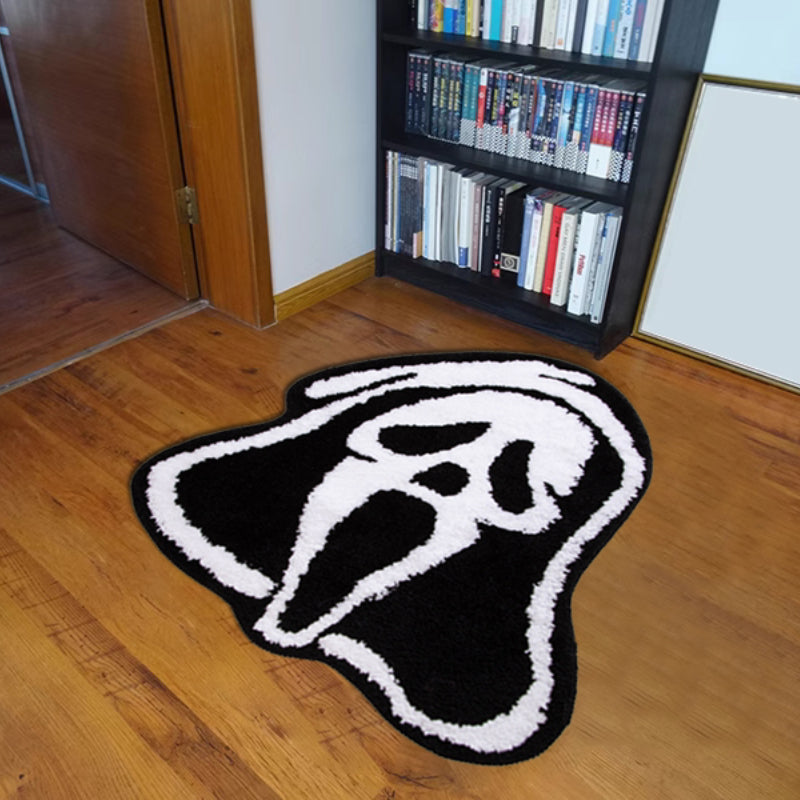 Halloween Skull Head Carpet Fluffy Plush Bedroom Mat