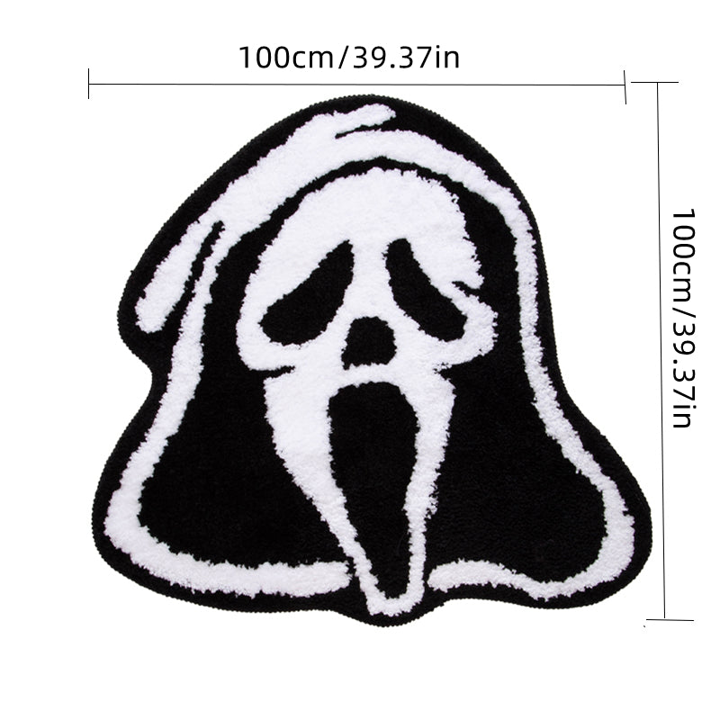 Halloween Skull Head Carpet Fluffy Plush Bedroom Mat
