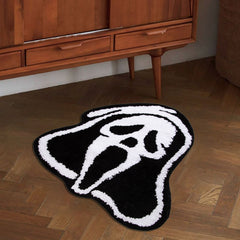 Halloween Skull Head Carpet Fluffy Plush Bedroom Mat