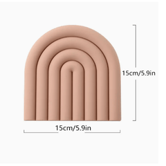 5pcs Rainbow Silicone Placemat Eco-Friendly Heat Insulation Pad