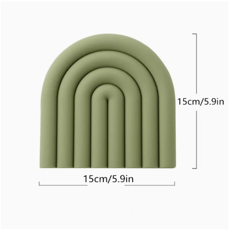 5pcs Rainbow Silicone Placemat Eco-Friendly Heat Insulation Pad