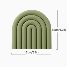 5pcs Rainbow Silicone Placemat Eco-Friendly Heat Insulation Pad