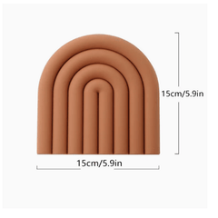 5pcs Rainbow Silicone Placemat Eco-Friendly Heat Insulation Pad