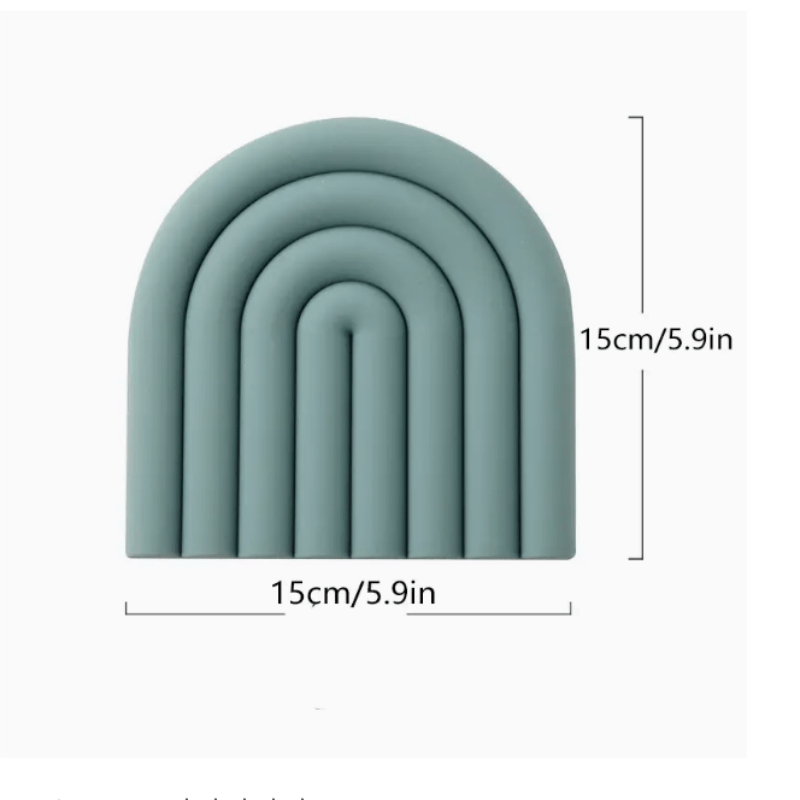 5pcs Rainbow Silicone Placemat Eco-Friendly Heat Insulation Pad