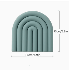 5pcs Rainbow Silicone Placemat Eco-Friendly Heat Insulation Pad