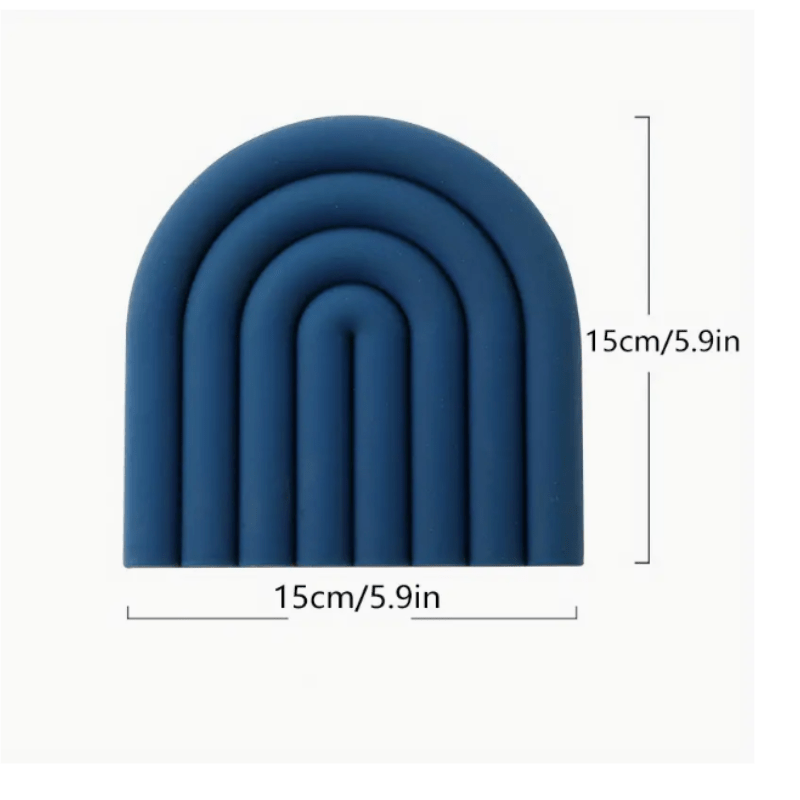 5pcs Rainbow Silicone Placemat Eco-Friendly Heat Insulation Pad