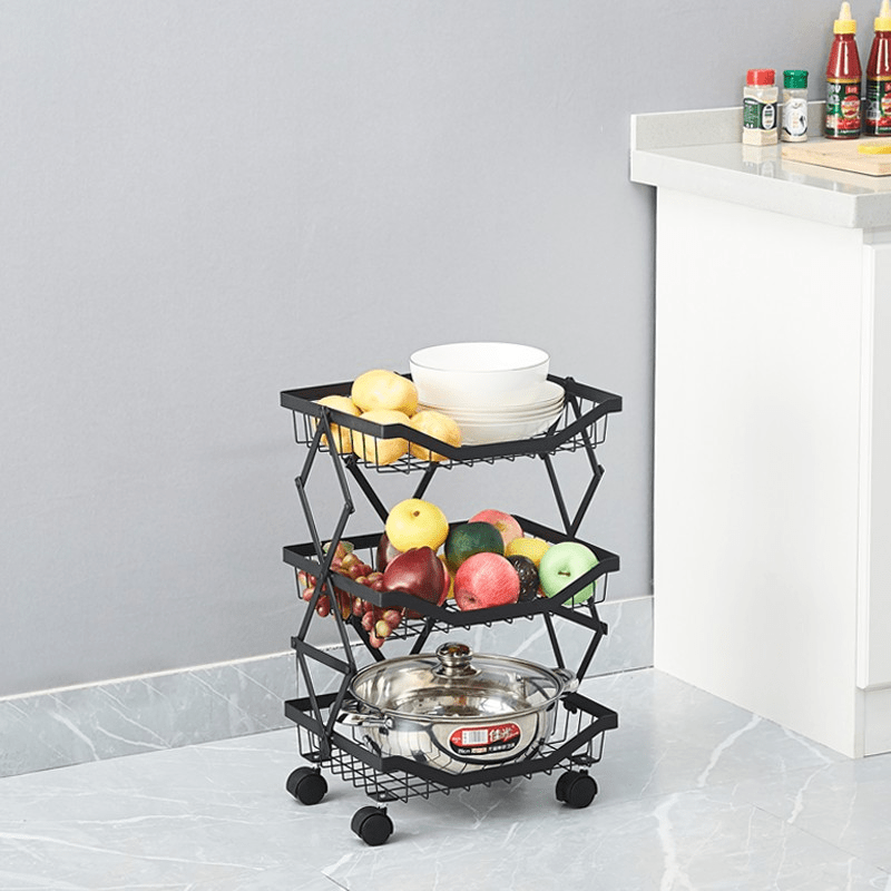 Foldable Telescopic Storage Rack for Fruits and Vegetables