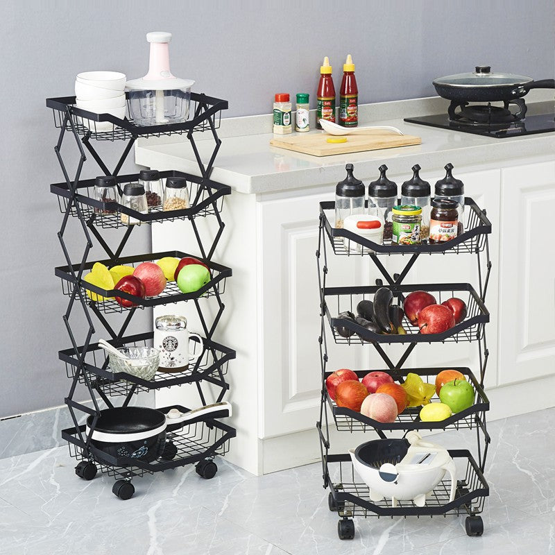 Foldable Telescopic Storage Rack for Fruits and Vegetables