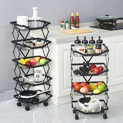 Foldable Telescopic Storage Rack for Fruits and Vegetables