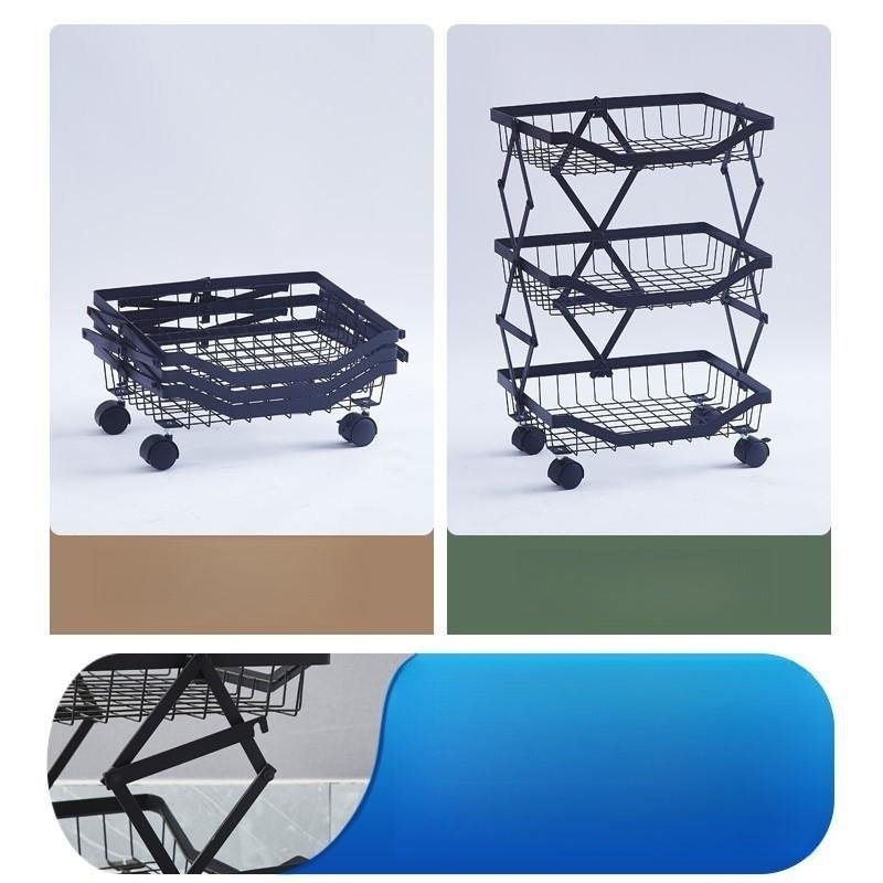 Foldable Telescopic Storage Rack for Fruits and Vegetables