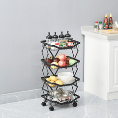 Foldable Telescopic Storage Rack for Fruits and Vegetables