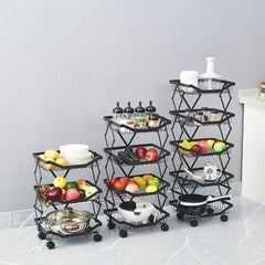 Foldable Telescopic Storage Rack for Fruits and Vegetables