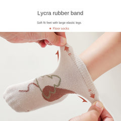 3 Pairs Cartoon Pattern Knitted Non-Slip Floor Socks for Baby Boys