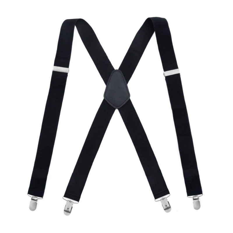 Men's X Shaped Suit Braces Adult 4 Clip Cross Straps Suspender