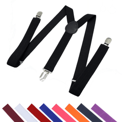 Men's X Shaped Suit Braces Adult 4 Clip Cross Straps Suspender
