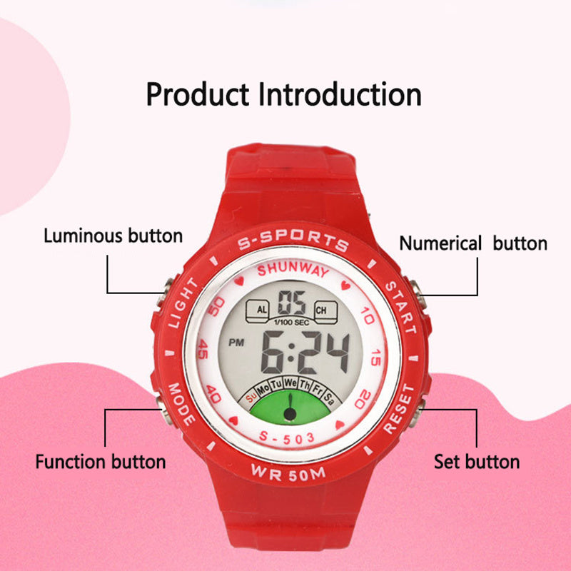 Kids Waterproof LED Digital Quartz Watch