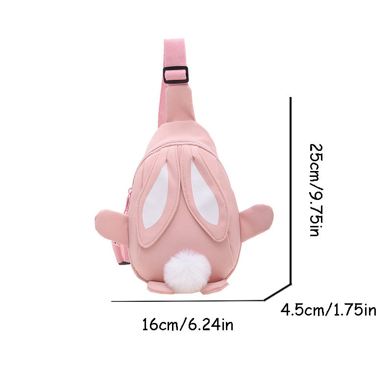 Kids Rabbit Ears Shoulder Bag - Cartoon Chest Bag for Girls