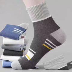 5 Pairs Men's Anti-odor Mid-calf Socks for Outdoor Activities