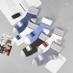 5 Pairs Men's Anti-odor Mid-calf Socks for Outdoor Activities