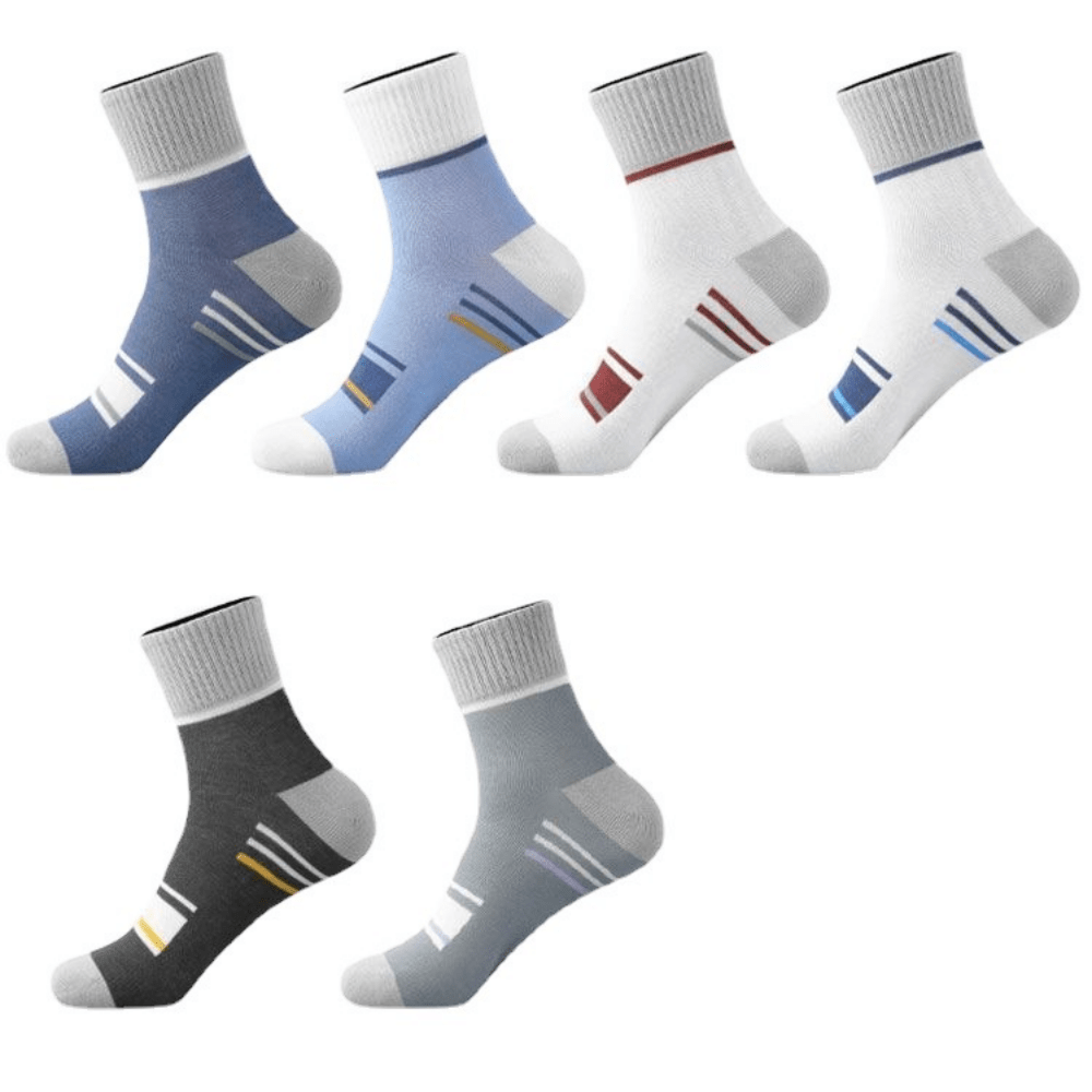 5 Pairs Men's Anti-odor Mid-calf Socks for Outdoor Activities