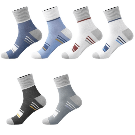 5 Pairs Men's Anti-odor Mid-calf Socks for Outdoor Activities