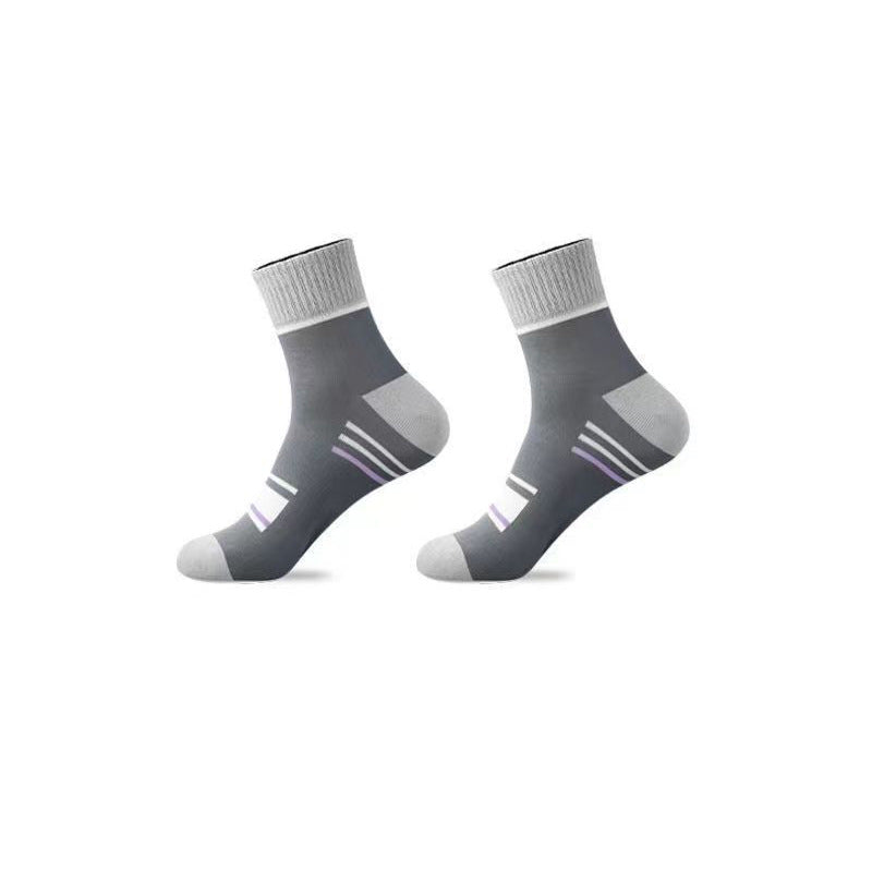 5 Pairs Men's Anti-odor Mid-calf Socks for Outdoor Activities