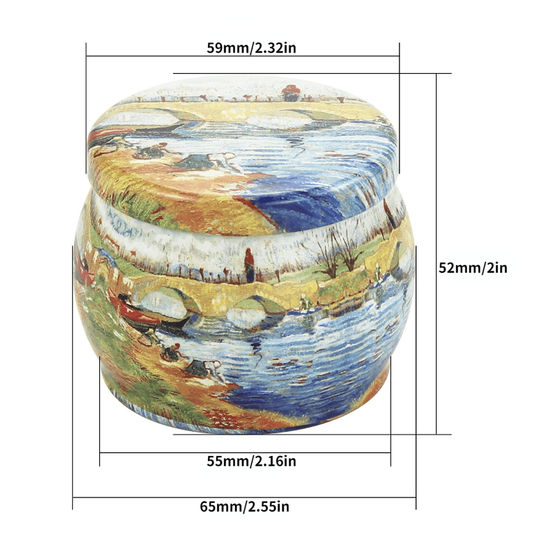 Large Belly Metal Box Iron Flower Tea Tin Can Retro Printing Tin Can