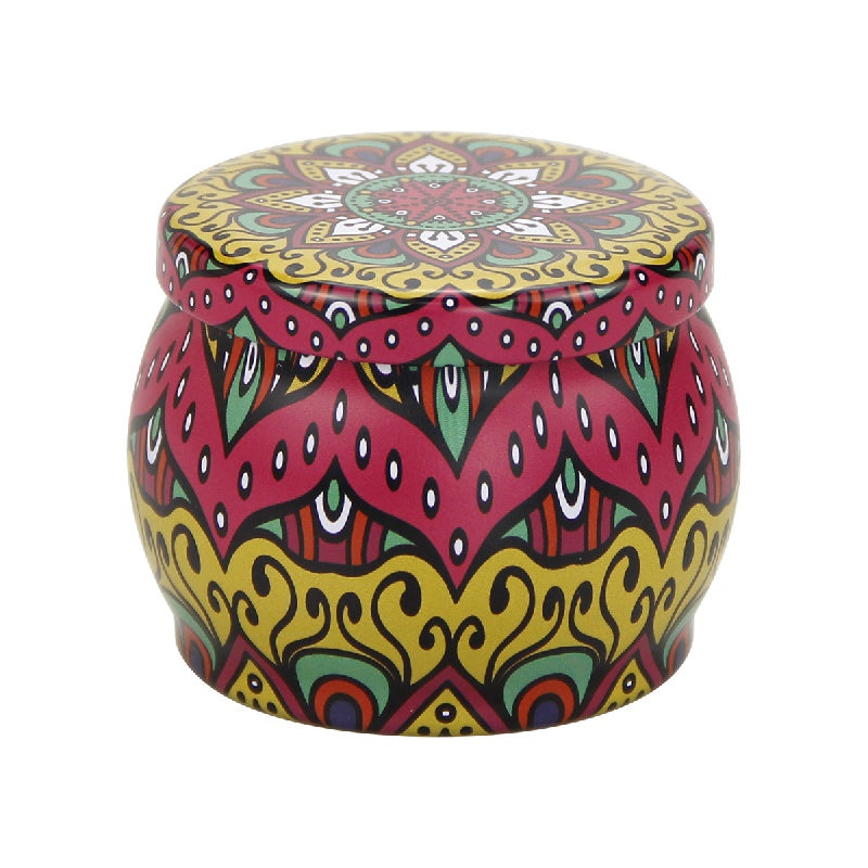 Large Belly Metal Box Iron Flower Tea Tin Can Retro Printing Tin Can