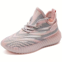 Breathable Flying Woven Sneakers Casual Lace Up Outdoor Shoes