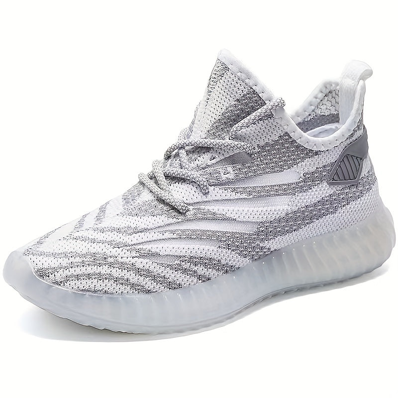 Breathable Flying Woven Sneakers Casual Lace Up Outdoor Shoes