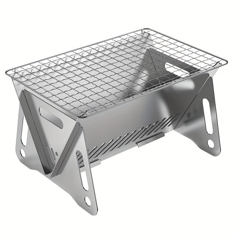 Foldable BBQ Grill Stainless Steel Card Stove Portable Charcoal Stove