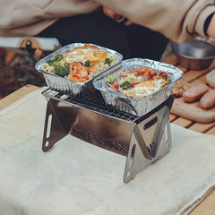 Foldable BBQ Grill Stainless Steel Card Stove Portable Charcoal Stove