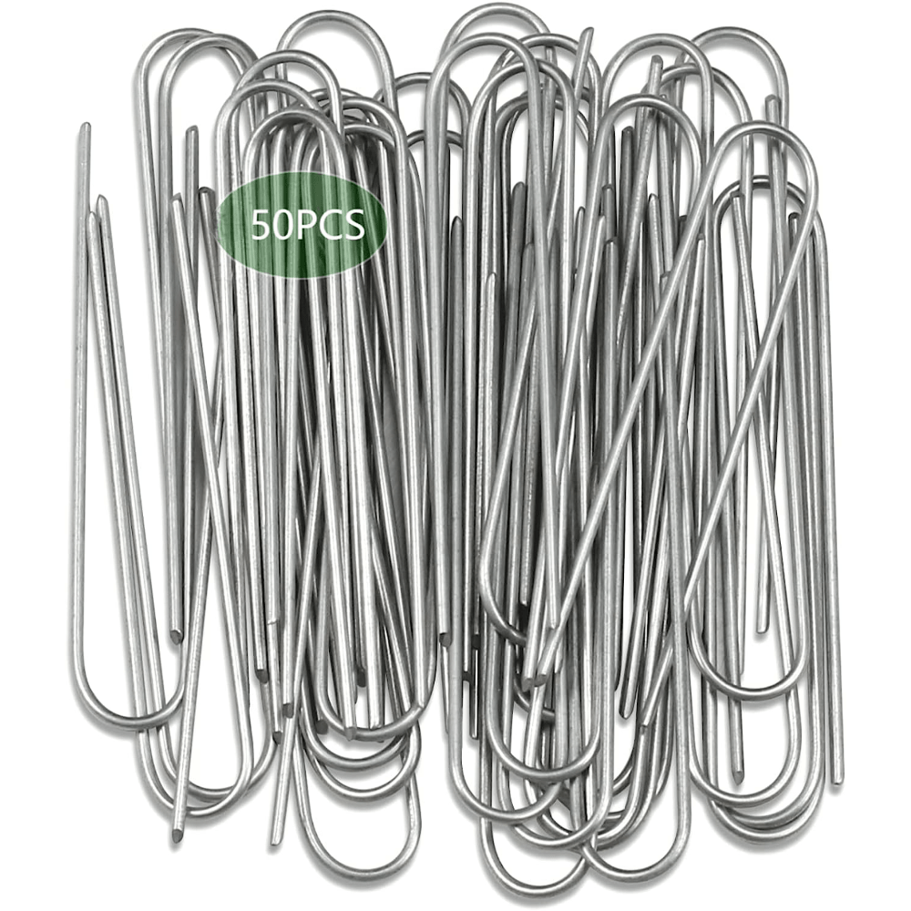 50 Packs Landscape Staples 15 24 Cm Garden Stakes Galvanized U Shaped Pins