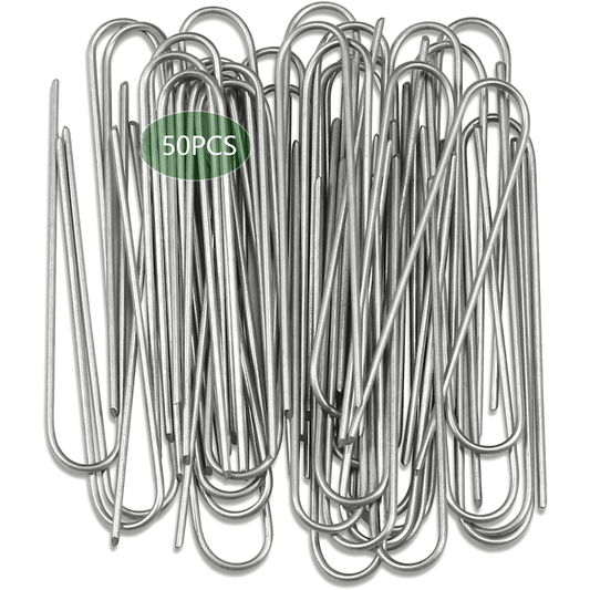 50 Packs Landscape Staples 15 24 Cm Garden Stakes Galvanized U Shaped Pins