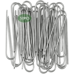 50 Packs Landscape Staples 15 24 Cm Garden Stakes Galvanized U Shaped Pins