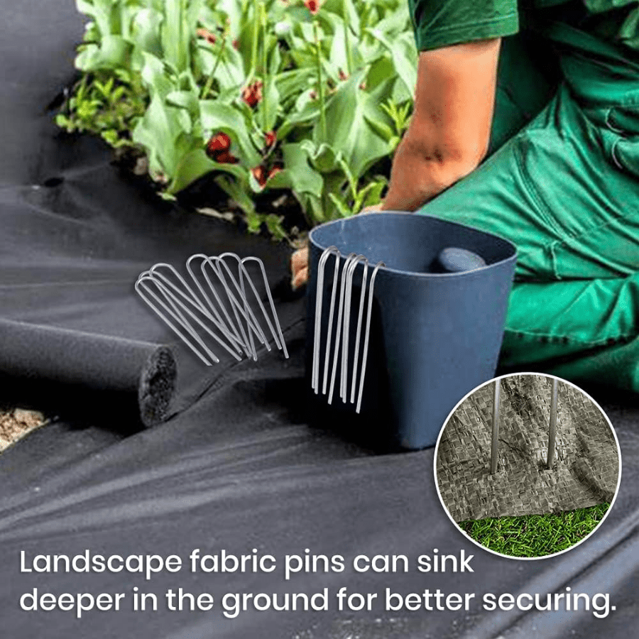 50 Packs Landscape Staples 15 24 Cm Garden Stakes Galvanized U Shaped Pins