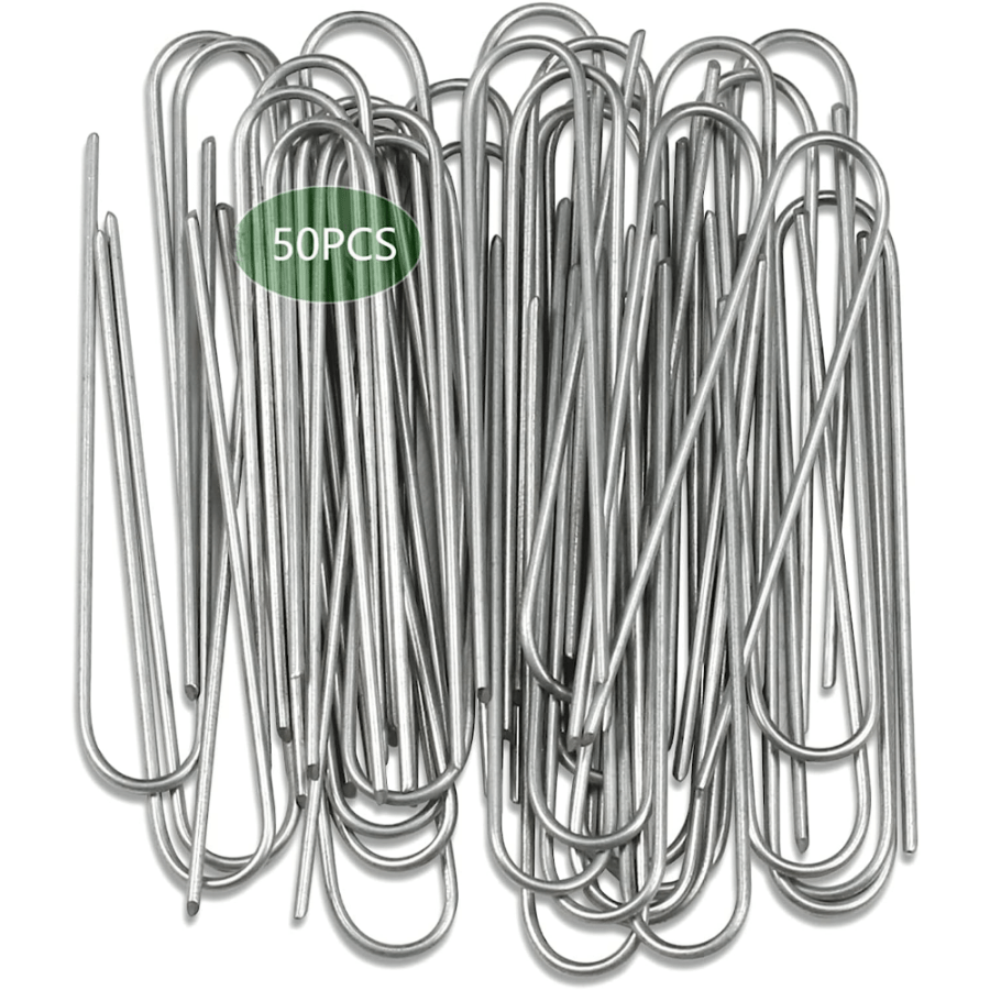 50 Packs Landscape Staples 15 24 Cm Garden Stakes Galvanized U Shaped Pins