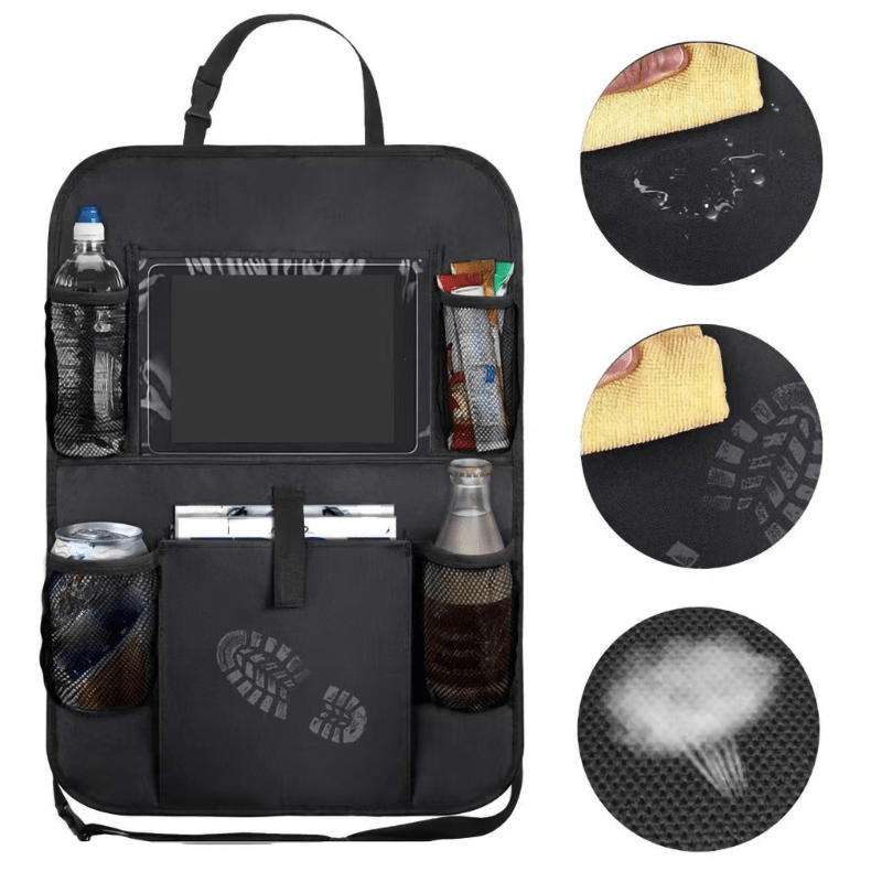 Car Backseat Organizer with Tablet Holder & Storage Pockets
