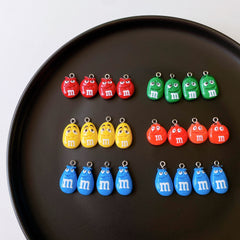 10pcs DIY Smiling Face Chocolate Bean Charms for Earring Bag Pendant