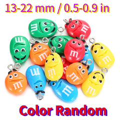 10pcs DIY Smiling Face Chocolate Bean Charms for Earring Bag Pendant