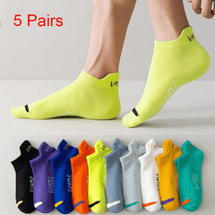 5 Pairs Low Cut Cotton Socks for Travel Running Cycling
